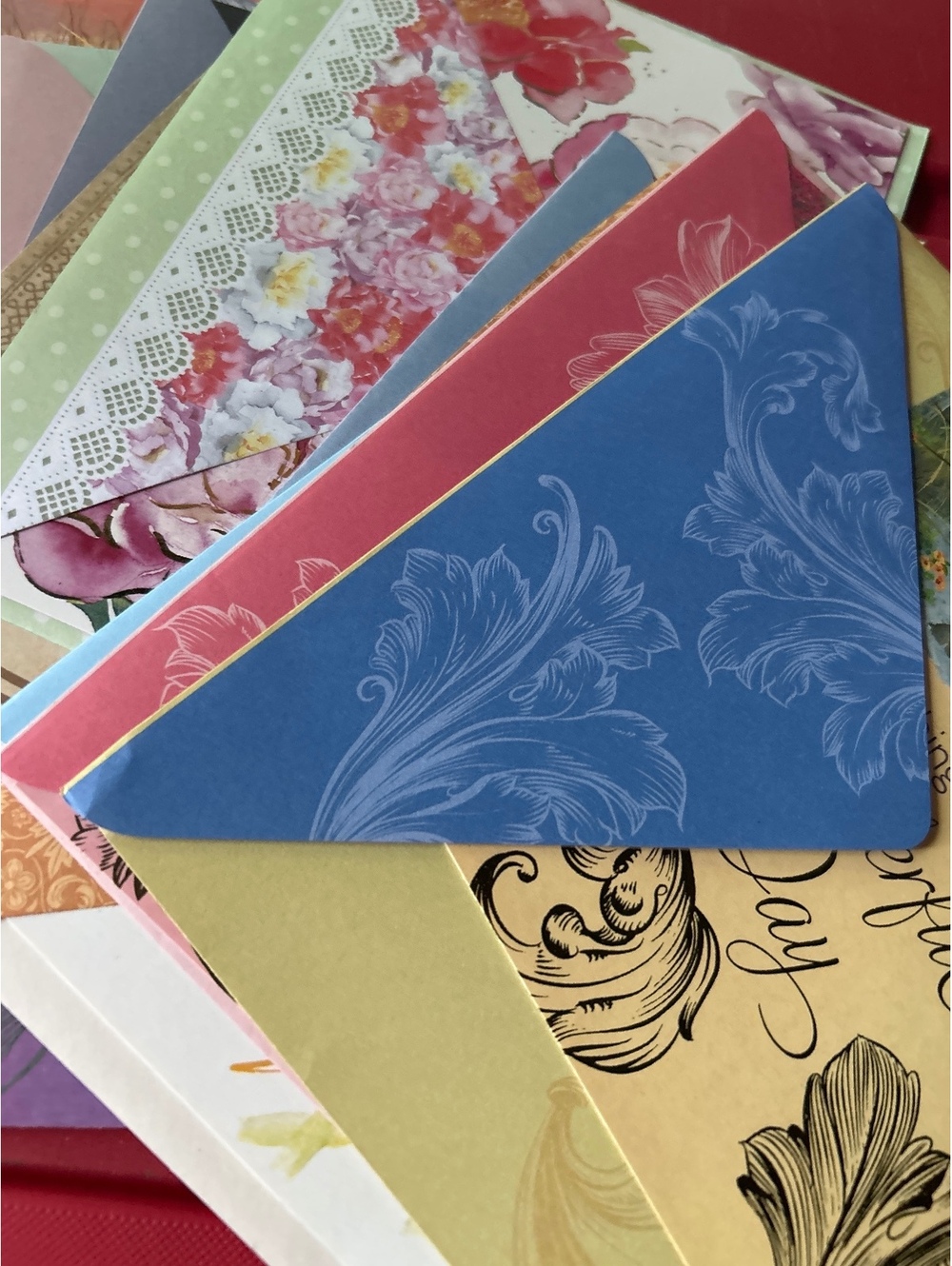 11 vintage cards with matching envelopes